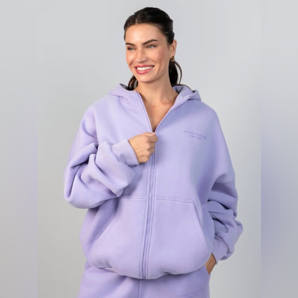 Comfrt Pastel Lavender/ Purple Zip Up Hoodie Limited Edition, Size 3XL